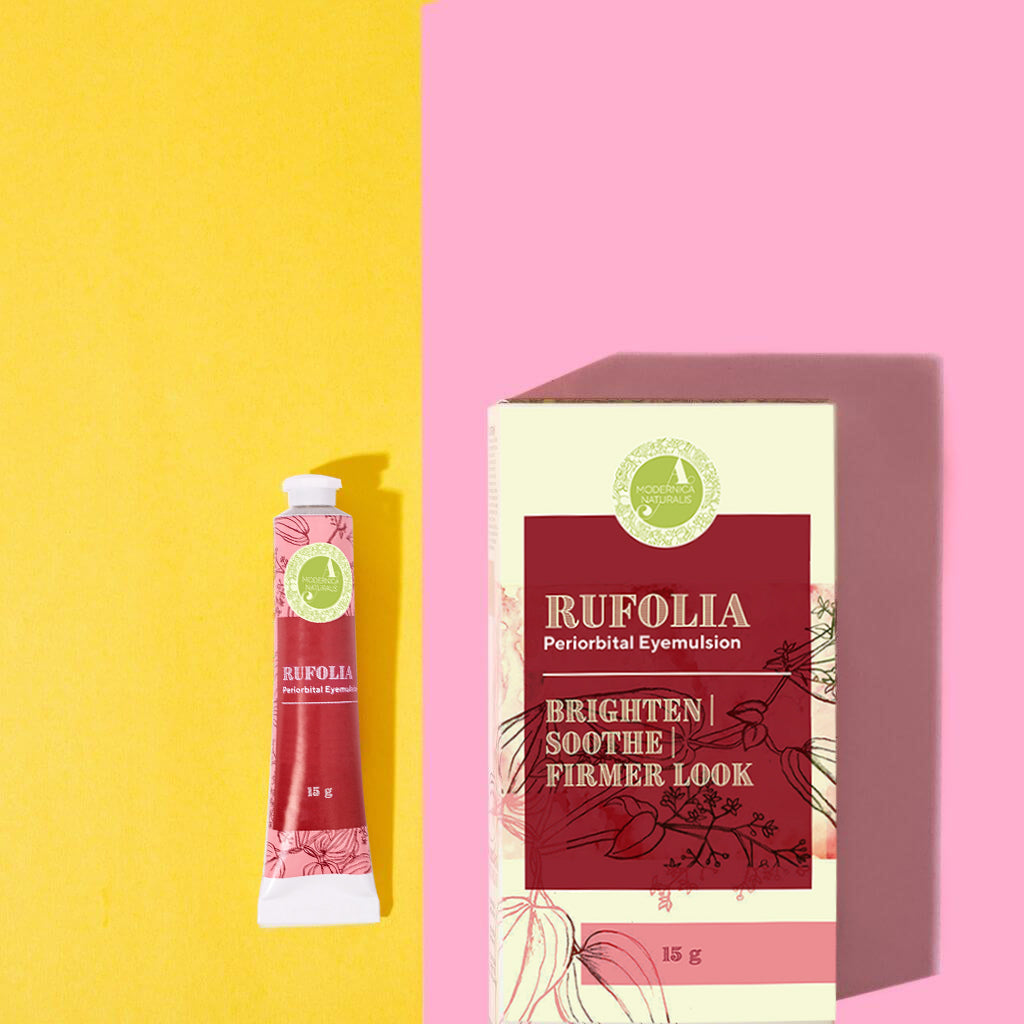 Rufolia Periorbital Emulsja pod Oczy – Rozjaśnia, Łagodzi i Ujędrnia Okolice Oczu z Manjisthą, Aloesem, Niacynamidem i Kwasem Hialuronowym (Rufolia Periorbital Eyemulsion - Brighten, Soothe and Firm Under-Eyes with Manjistha, Aloe Vera, Niacinamide)