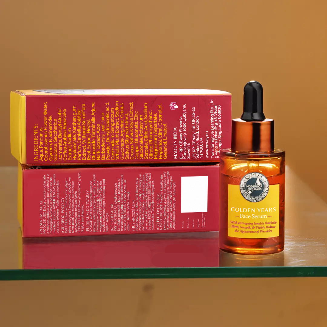 Golden Years Serum do Twarzy na przebarwienia starcze, dla czystej cery i gładkiej, wolnej od zmarszczek skóry (Golden Years Face Serum for Age Spots, Clear Complexion and Smooth, Wrinkle-Free Skin)