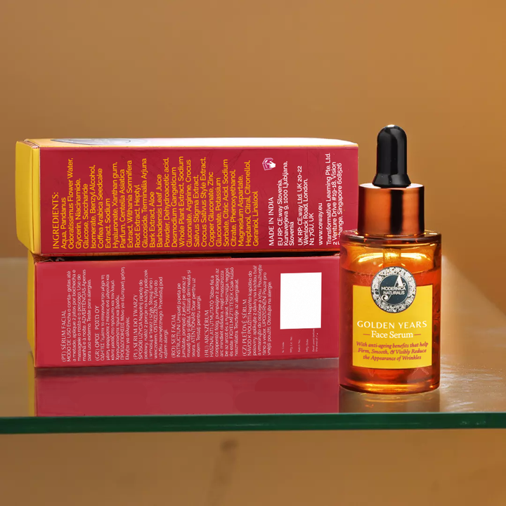 Golden Years Serum do Twarzy na przebarwienia starcze, dla czystej cery i gładkiej, wolnej od zmarszczek skóry (Golden Years Face Serum for Age Spots, Clear Complexion and Smooth, Wrinkle-Free Skin)