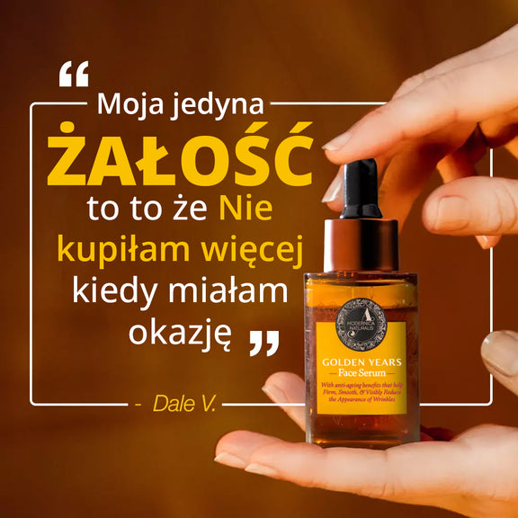 Golden Years Serum do Twarzy na przebarwienia starcze, dla czystej cery i gładkiej, wolnej od zmarszczek skóry (Golden Years Face Serum for Age Spots, Clear Complexion and Smooth, Wrinkle-Free Skin)